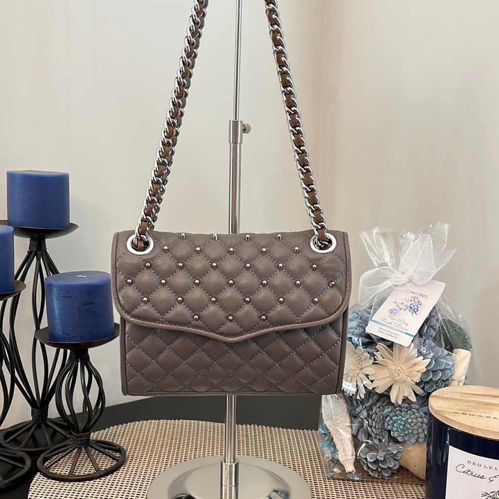 REBECCA MINKOFF Quilted Studded Leather Crossbody Handbag